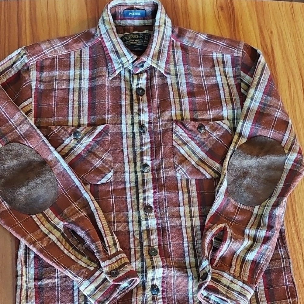 Pendleton Brown and Red Casual Button Down Shirt - Picture 2 of 3